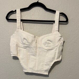 Zara Denim Corset Crop Top